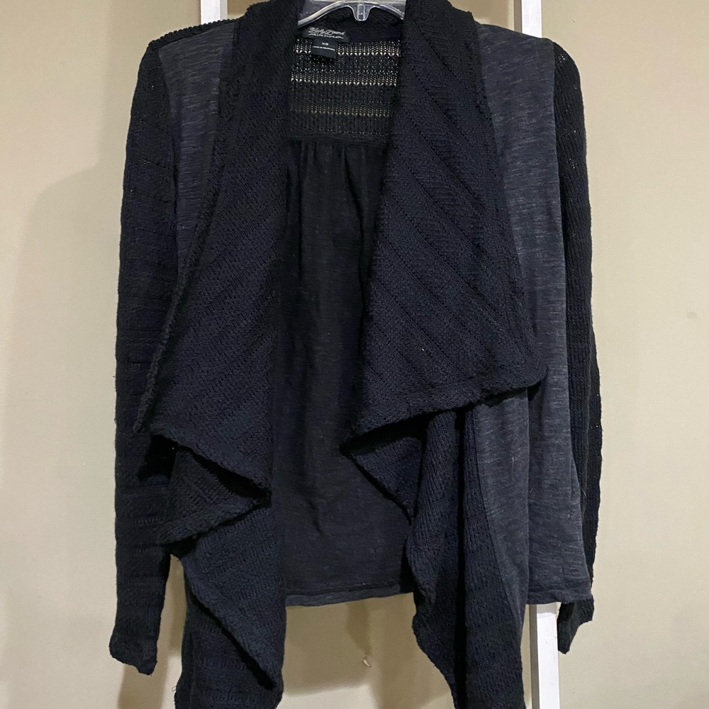 Lucky Brand Black Draped Cardigan Sweater- womens size XS- RN- 80318-94